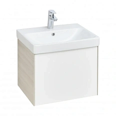 Тумба под раковину подвесная Акватон Асти 55 см белый/ясень шимо