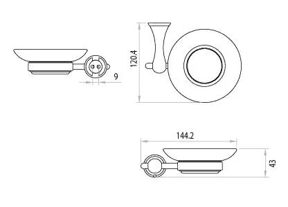 Мыльница Lemark Standard хром LM2143C (детальная фотография), современные, hi-tech