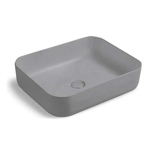 Раковина Vincea 50 см накладная, серая матовая - фото 1