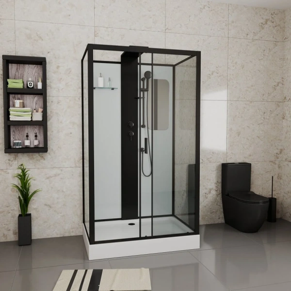 Душевая кабина Grossman Elegans 120x80 см стекло прозрачное GR252Q (детальная фотография), со средним поддоном