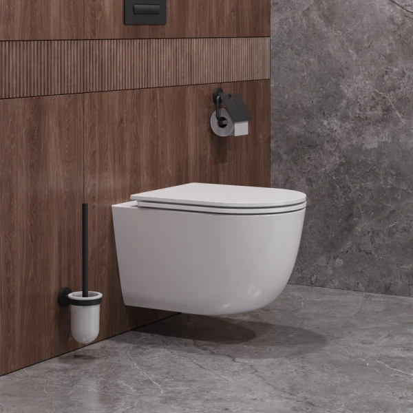 Унитаз подвесной Cezares Relax безободковый CZR-3806-53-TH-TOR/SC (детальная фотография), белые