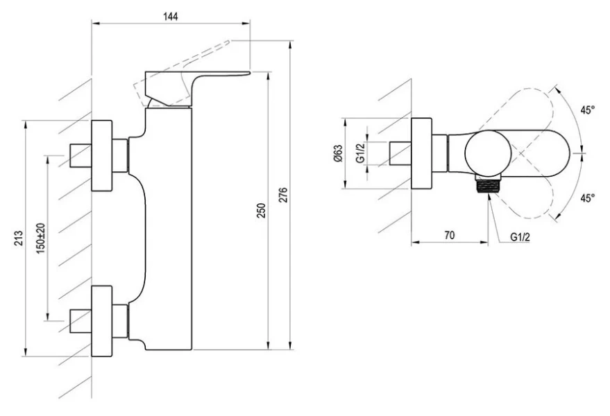 Смеситель для душа Ravak Eleganta черный матовый X070294 (детальная фотография), для душа