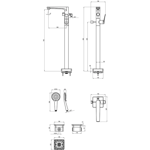 Смеситель для ванны Lemark Bronx белый матовый LM3744MW (детальная фотография), для ванны