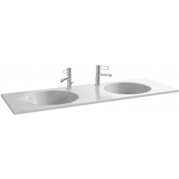 Раковина Jacob Delafon Odeon Rive Gauche 141 см матовый белый EB2566-DE1 (детальная фотография), современные, hi-tech