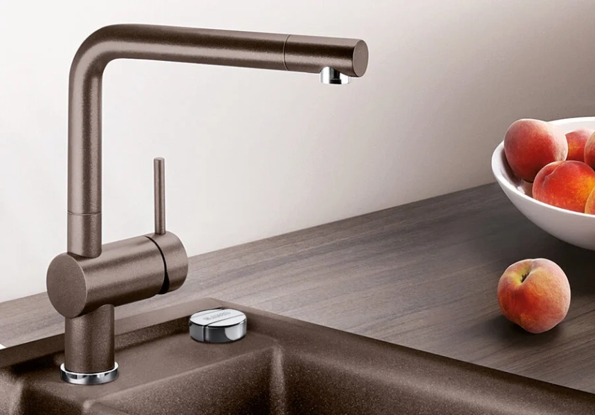 Смеситель для кухни темная скала Blanco Linus 518814 (детальная фотография), современные, hi-tech