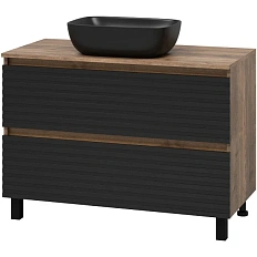 Тумба под раковину напольная Brevita Dakota 100 см дуб галифакс олово, черный кварц