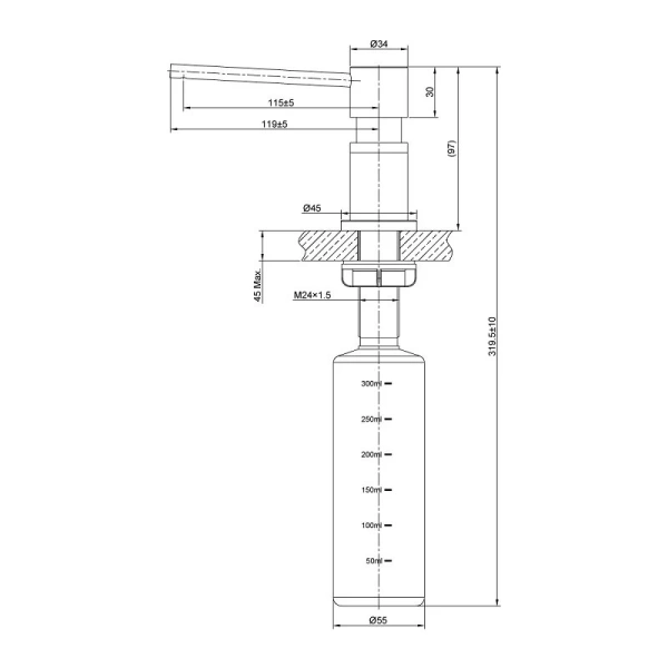 Дозатор Lemark сталь LM8203S (детальная фотография), нет в наличии