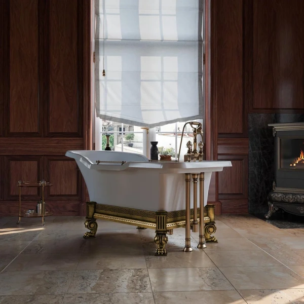 Ванна из искусственного камня Migliore Impero Affusto 180х87 см фурнитура бронза 26341 (детальная фотография), искусственный камень