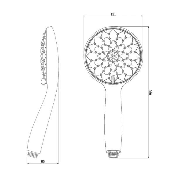 Лейка для душа Lemark хром LM8121C (детальная фотография), душевые лейки