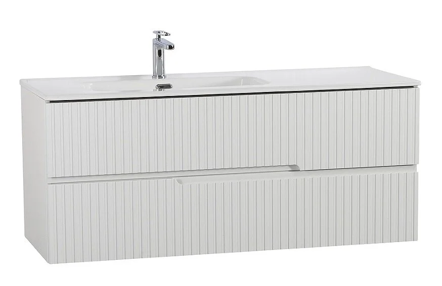 Тумба под раковину подвесная Cezares Duet 120 см правосторонняя DUET-N-1200-2C-SO-BL-R (детальная фотография), подвесная, пристенная