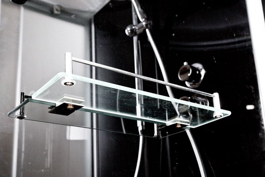 Душевая кабина Deto B 100х100 см закрытая B01SLEDBLACK (детальная фотография), со средним поддоном