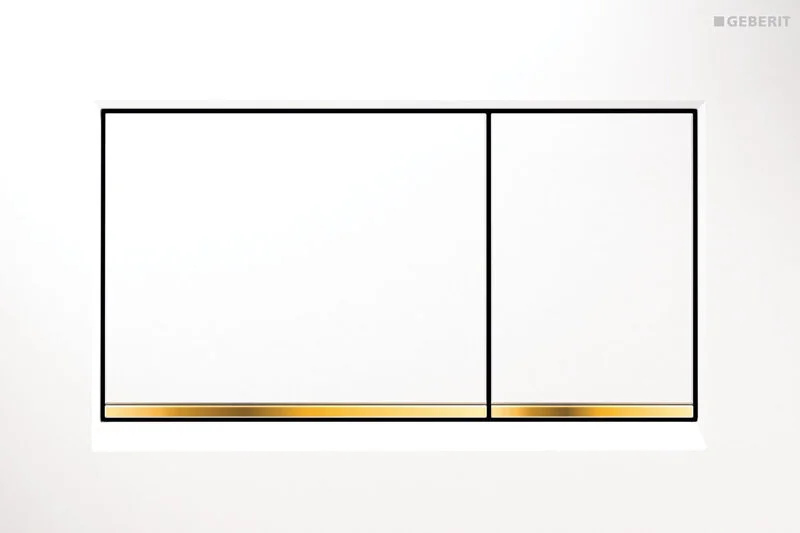 Клавиша смыва Geberit Omega 30 белая/полоска золото 115.080.KK.1 (детальная фотография)