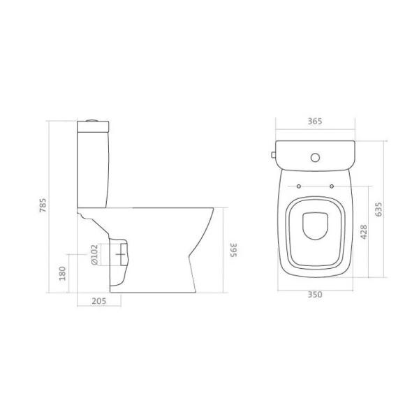 Унитаз-компакт Нео, горизонтальный выпуск 1WH302194 (детальная фотография), современные, hi-tech