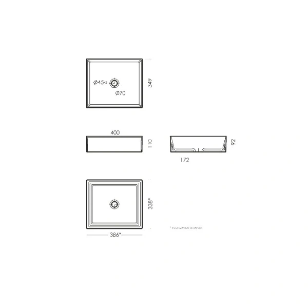 Раковина Sanita Luxe Novel 40 см белая WB.CT/Novel/40-N.Slim/WHT.G/S1 (детальная фотография), современные, hi-tech