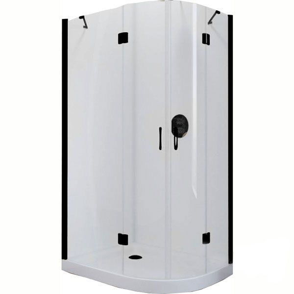 Душевой уголок Vegas-Glass AFS-F 120x100 см профиль черный матовый стекло сатин левый AFS-F NOVO 120*100 02М 10 L (детальная фотография)