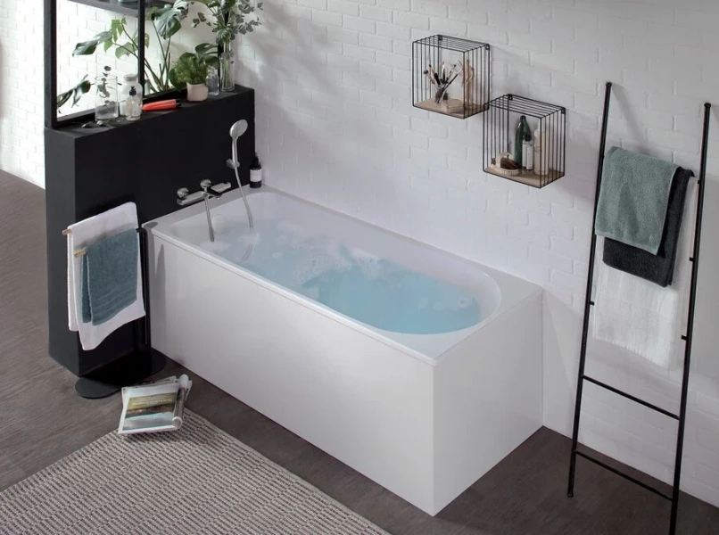 Ванна из искусственного камня Jacob Delafon Odeon Rive Gauche 160х70 см встраиваемая, с ножками E6D150-00 (детальная фотография), 160x70 см