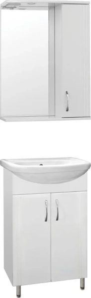 Тумба под раковину напольная Style Line Эко Стандарт 50 см белая ЛС-00000339 (детальная фотография), современная, hi-tech