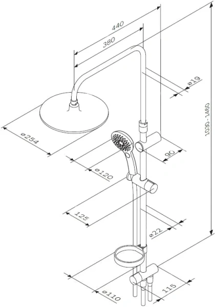 Душевая стойка Am.Pm Inspire 2.0 хром F0750A100 (детальная фотография), без излива index_1