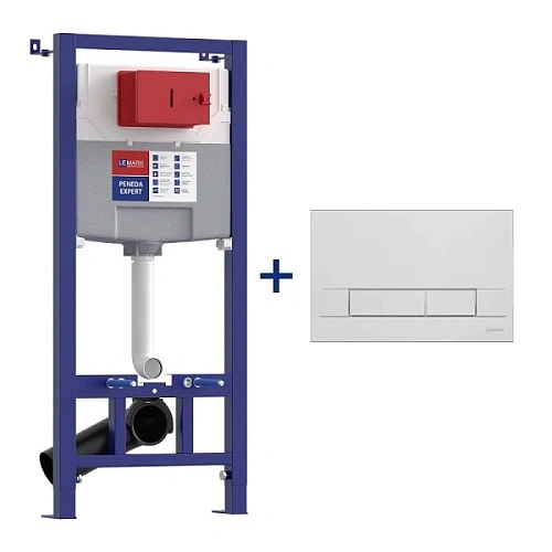 Инсталляция для унитаза Lemark Peneda Expert клавиша хром глянец - фото 2