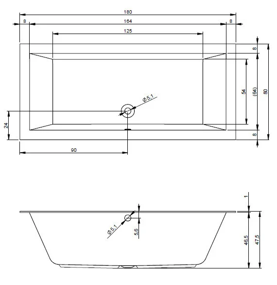 Ванна гидромассажная Riho Lugo 180 x 80 см, FLOW BT0200500000000_FLOW (детальная фотография), прямоугольные