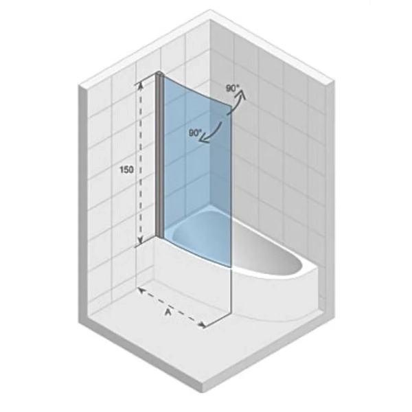 Шторка для ванны Lyra Riho Novik Z108 90x150 см (детальная фотография), современные, hi-tech