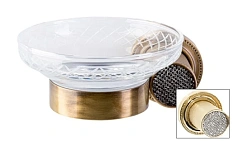 Мыльница Boheme Royal Cristal бронза, прозрачный кристалл