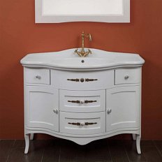 Тумба для раковины, цвет белый матовый, фурнитура бронза, La Beaute Sabrina