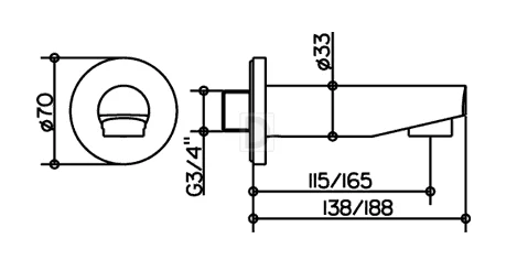 Излив для ванны Keuco Plan Blue 53945 19см (детальная фотография), для ванны