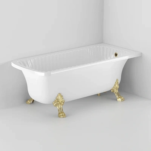 Ванна из искусственного камня Migliore Olivia Angolare 174х80 см фурнитура золото - фото 3