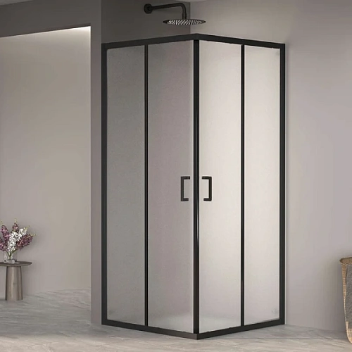 Душевой уголок RGW Passage PA-030B 100x100 см профиль черный стекло матовое - фото 2