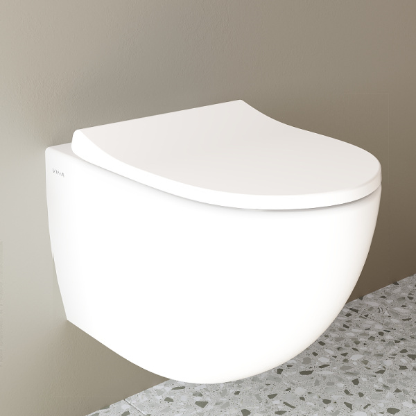 Унитаз подвесной VitrA Sento безободковый белый 7748B003-0075 (детальная фотография), современные, hi-tech, круглые
