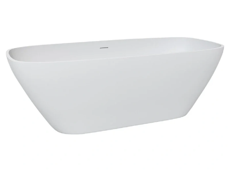 Ванна Uni-Flow Cono из искусственного камня Solid surface FS306-1700 Gloss White, 170 х 80 см, белая (детальная фотография), современныe, hi-tech