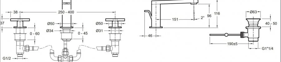 Смеситель для раковины Jacob Delafon Composed титан E73060-3-TT (детальная фотография), для раковины