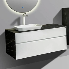 Тумба с раковиной подвесная Black&White Universe 907U1200 120 см белая