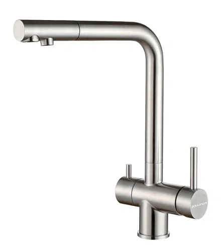 Смеситель для кухни Paulmark Skalen нержавеющая сталь - фото 1