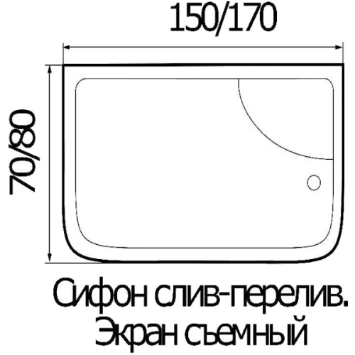 Ванна акриловая River 150x80 см WEMOR 150/80/55 S (детальная фотография), современныe, hi-tech