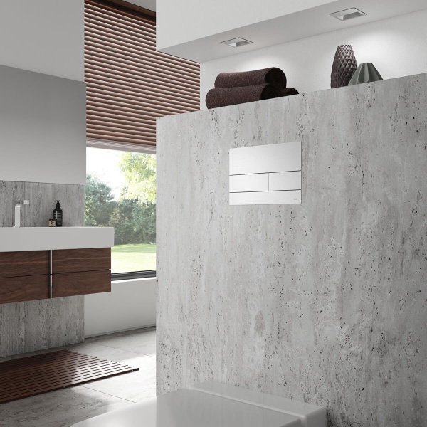 Клавиша смыва Tece TECEsquare II 92408 металлическая (детальная фотография), слив эконом-стандарт с двумя клавишами