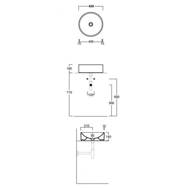 Схема (детальная фотография), накладные (на столешницу)