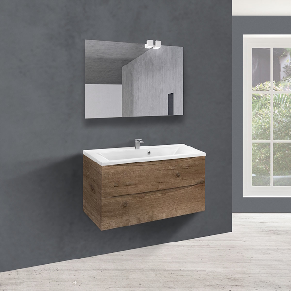 Тумба под раковину подвесная Vincea Mia 89 см V.Oak VMC-2MA900VO (детальная фотография), в наличии