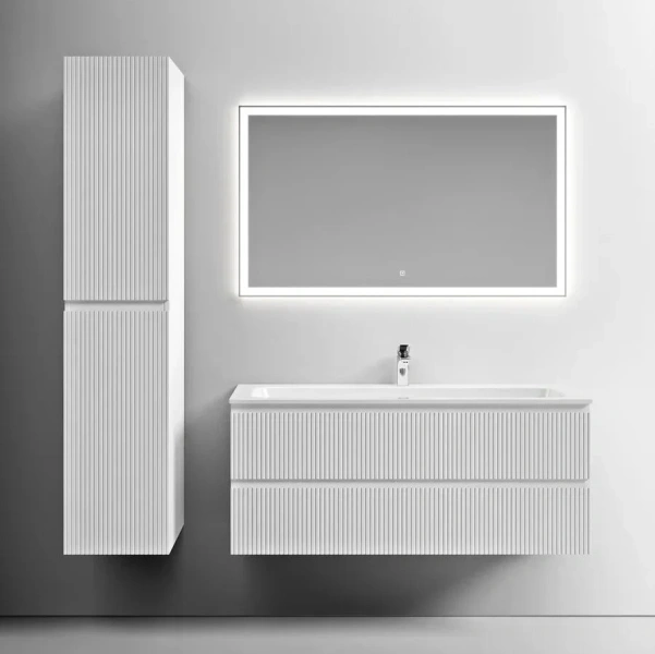 Тумба под раковину подвесная Sancos Snob T 120 см bianco SNT120W (детальная фотография), комплект (набор)