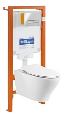 Унитаз с инсталляцией BelBagno Acqua с кнопкой смыва хром