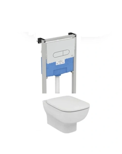 Унитаз с инсталляцией Ideal Standard Prosys Esedra с механической панелью смыва R030001 (детальная фотография)
