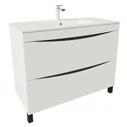 Тумба с раковиной напольная IDDIS Cloud 100 см белая - фото 1