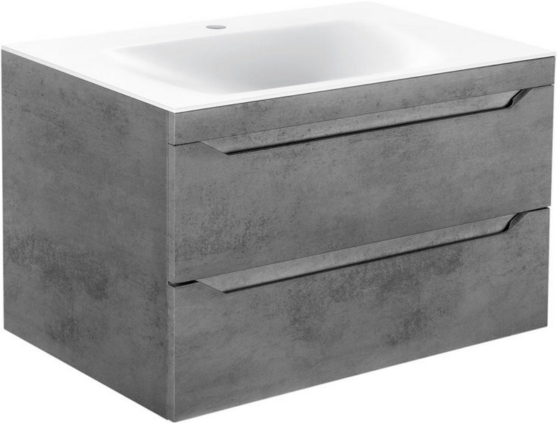 Тумба под раковину подвесная Vincea Fine 79,9 см Beton VMC-2F800BT (детальная фотография), современная, hi-tech