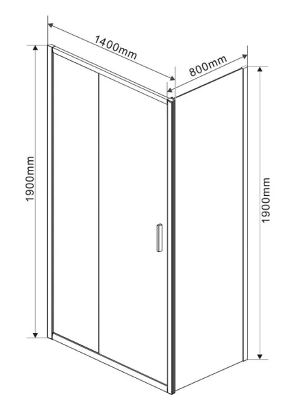 Душевой уголок Vincea Garda 140х80 см профиль черный, стекло прозрачное VSR-1G8014CLB (детальная фотография), прямоугольные