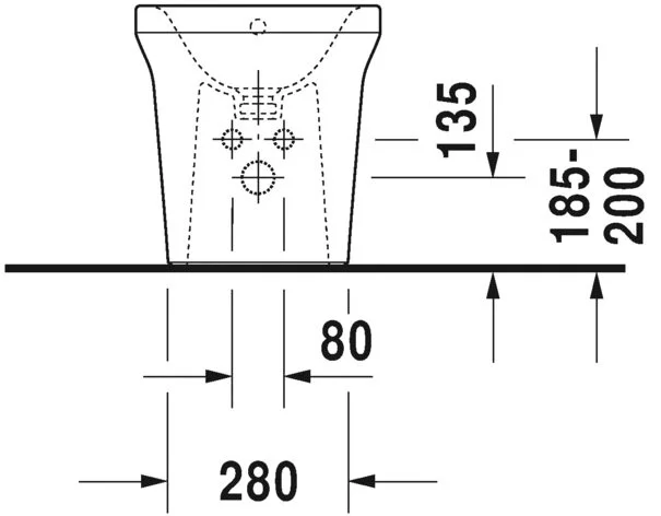 Биде напольное Duravit P3 Comforts белое 2269100000 (детальная фотография), напольные, приставные
