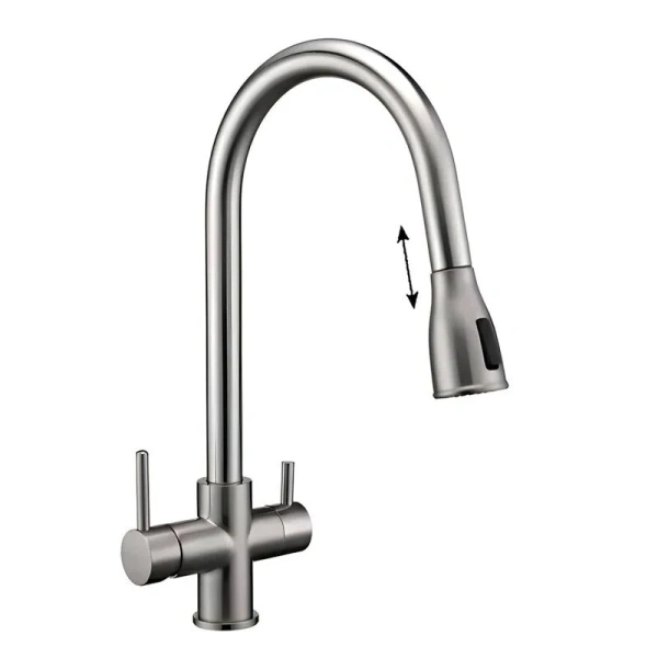 Смеситель для кухни Paulmark Lange никель La214212-NI (детальная фотография)