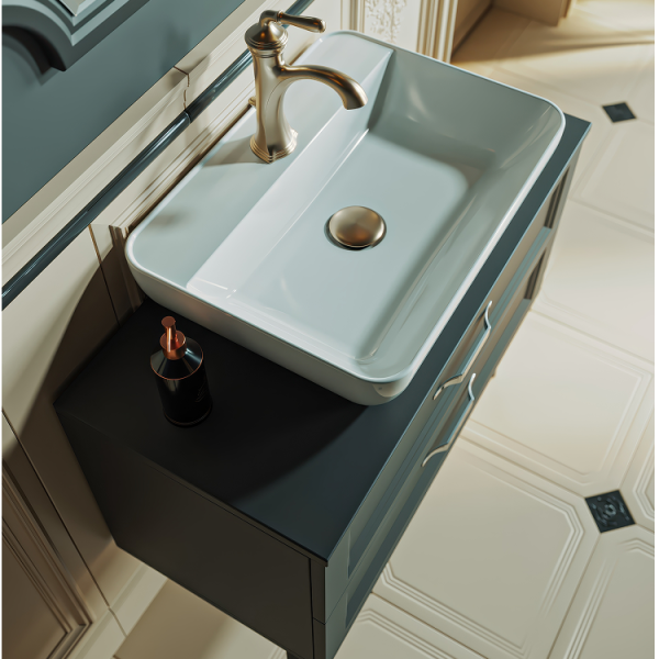 Тумба под раковину напольная Aqwella LaDonna 85 см черная LAD0108BLK (детальная фотография), черная