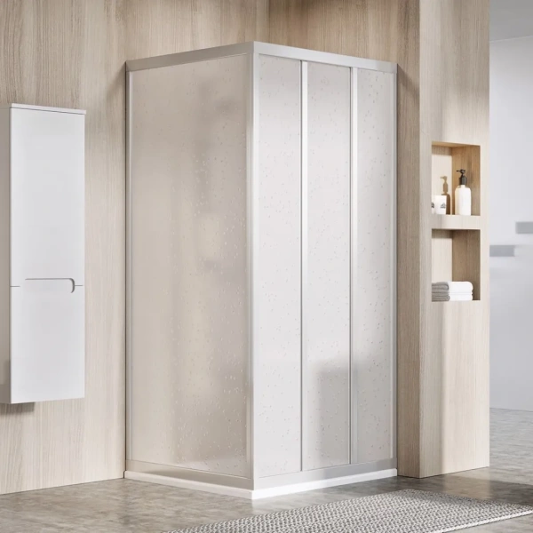 Неподвижная душевая стенка, профиль сатин, Ravak Supernova APSS-90 (детальная фотография), недорогие