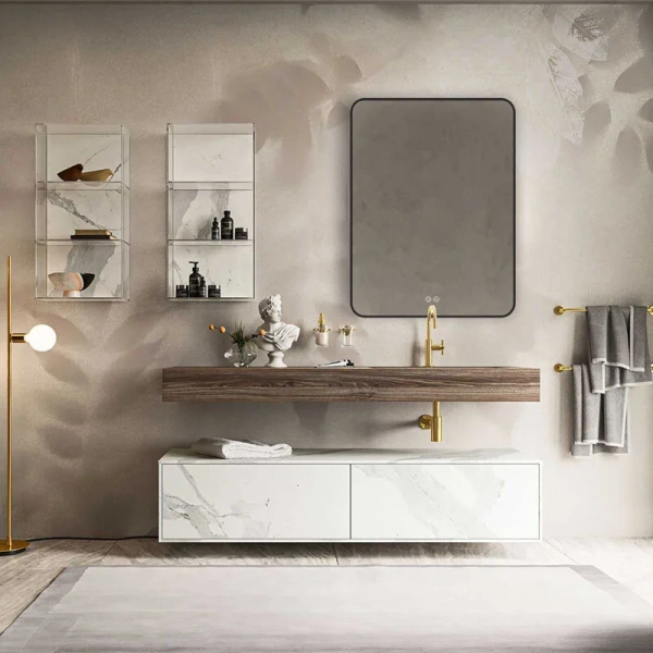 Зеркало с подсветкой Vincea 60 см с чёрной окантовкой, с функцией антизапотевания VLM-3VC600B-2 (детальная фотография), полотно